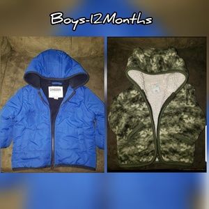 12 month boy infant jacket & zip-up hoodie
